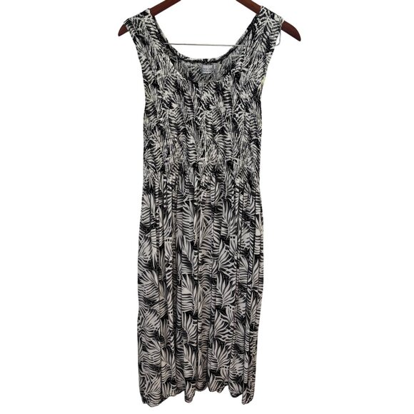 Tybee Island Women's Sundress Size S/M Black & White Side Pockets - Picture 2 of 8